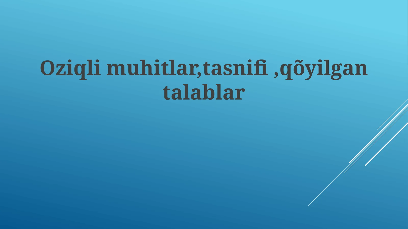 Oziq muhitlarining tasnifi