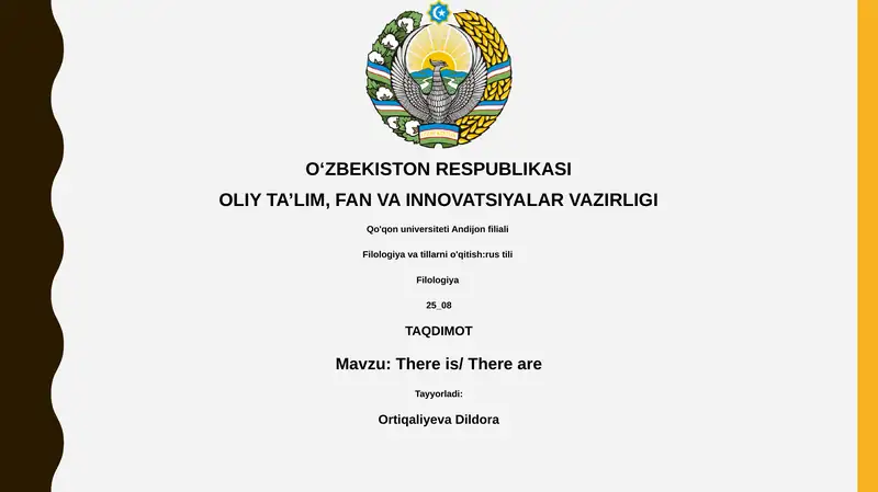Filologiya va tillarni o'qitish:rus tili
