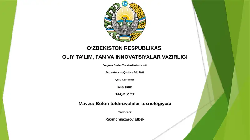 Beton toldiruvchilar texnologiyasi