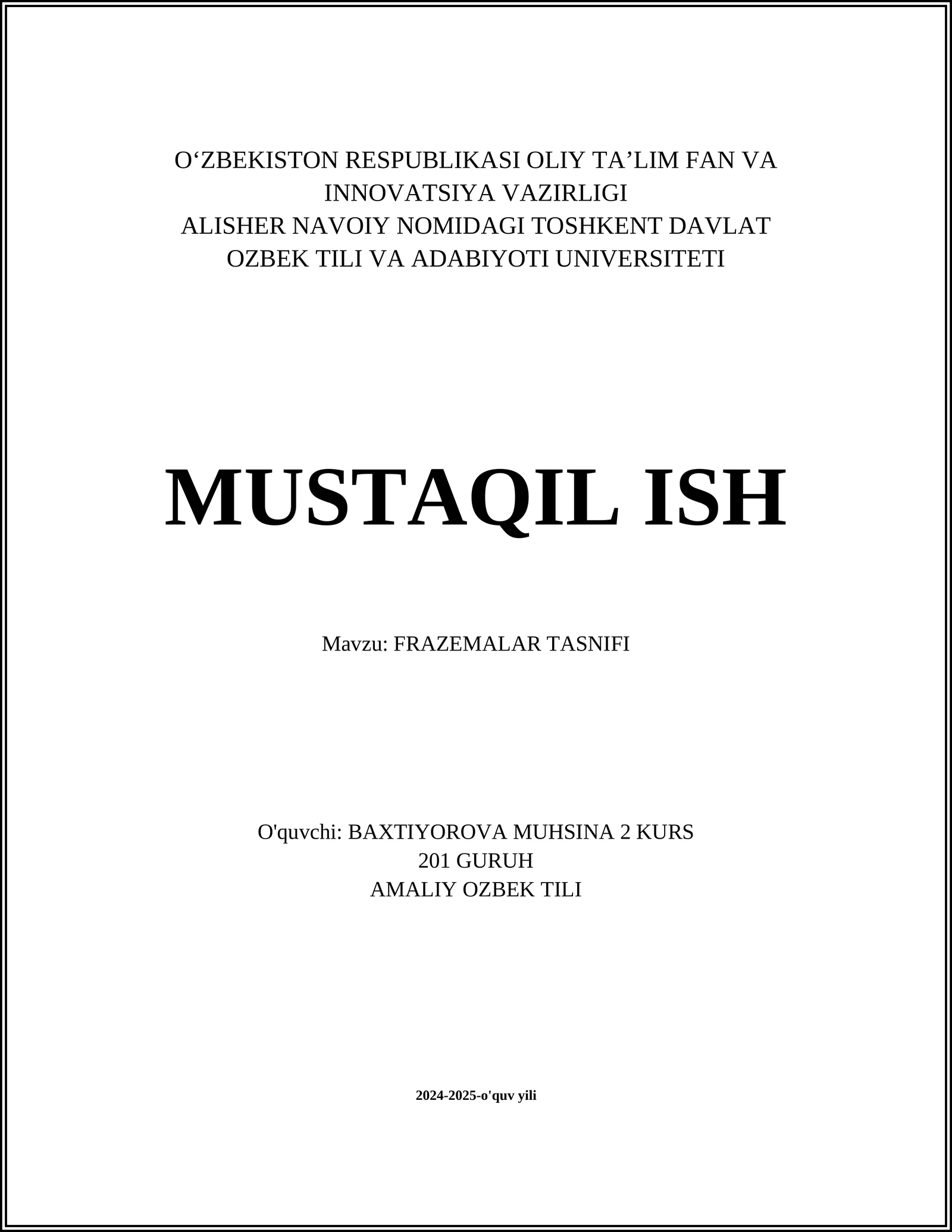 FRAZEMALAR TASNIFI