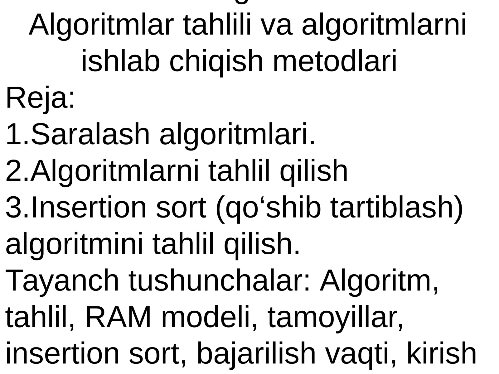 Saralash algoritmlari