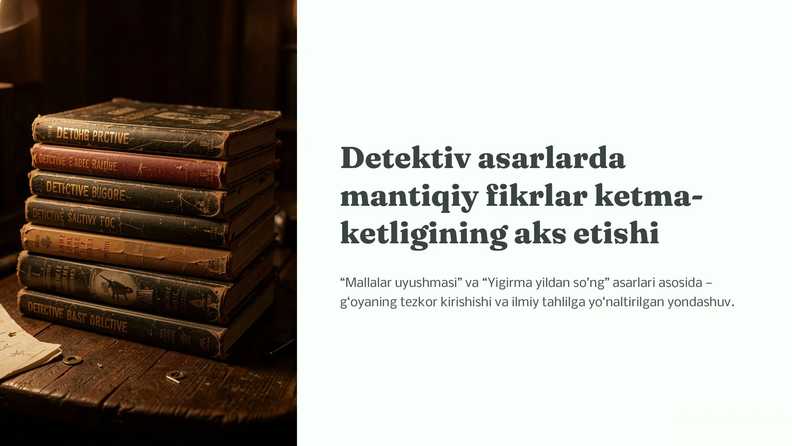 Detektiv asarlarda mantiqiy fikrlar ketma-ketligining aks etishi