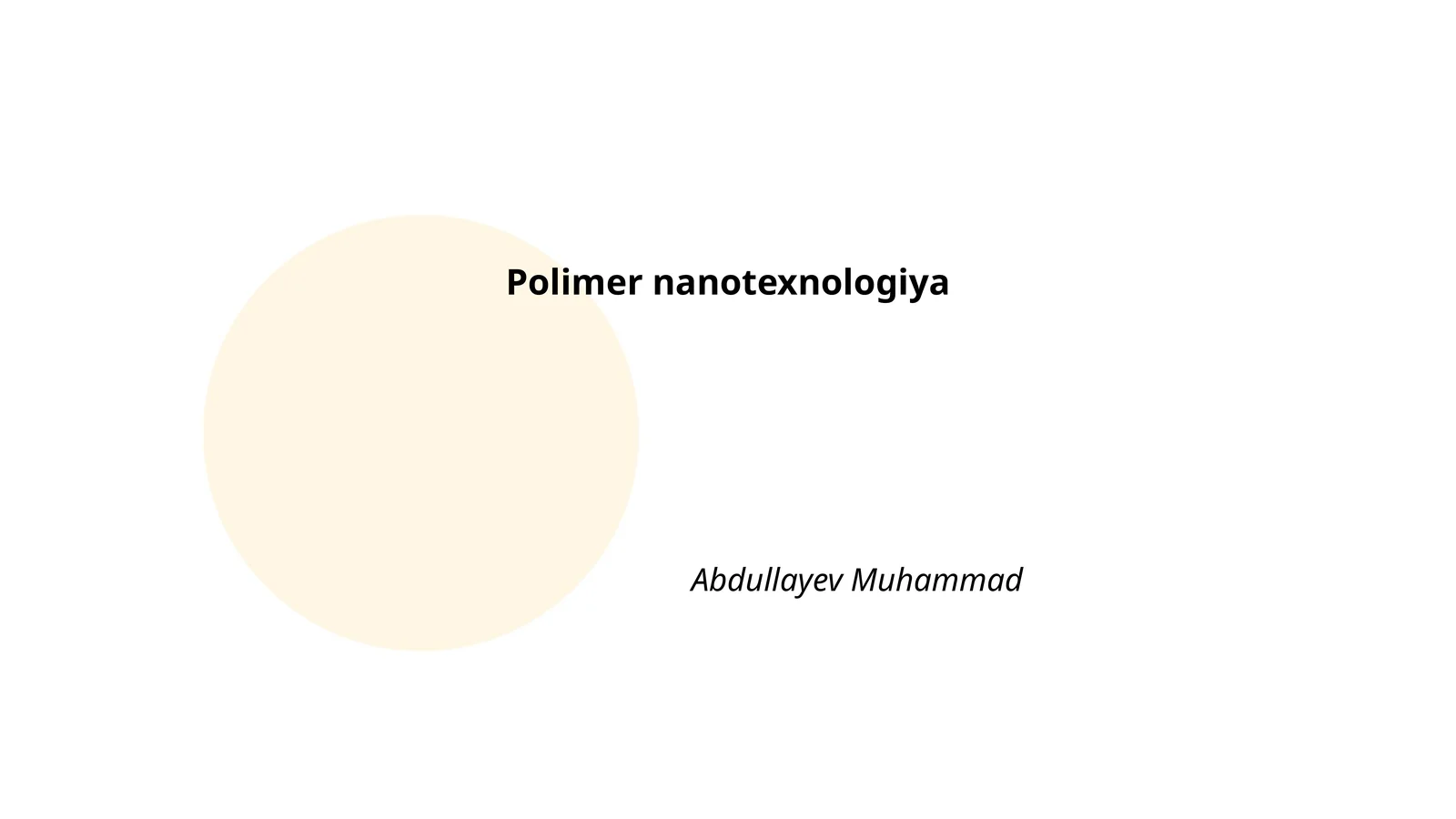 Polimer nanotexnologiya