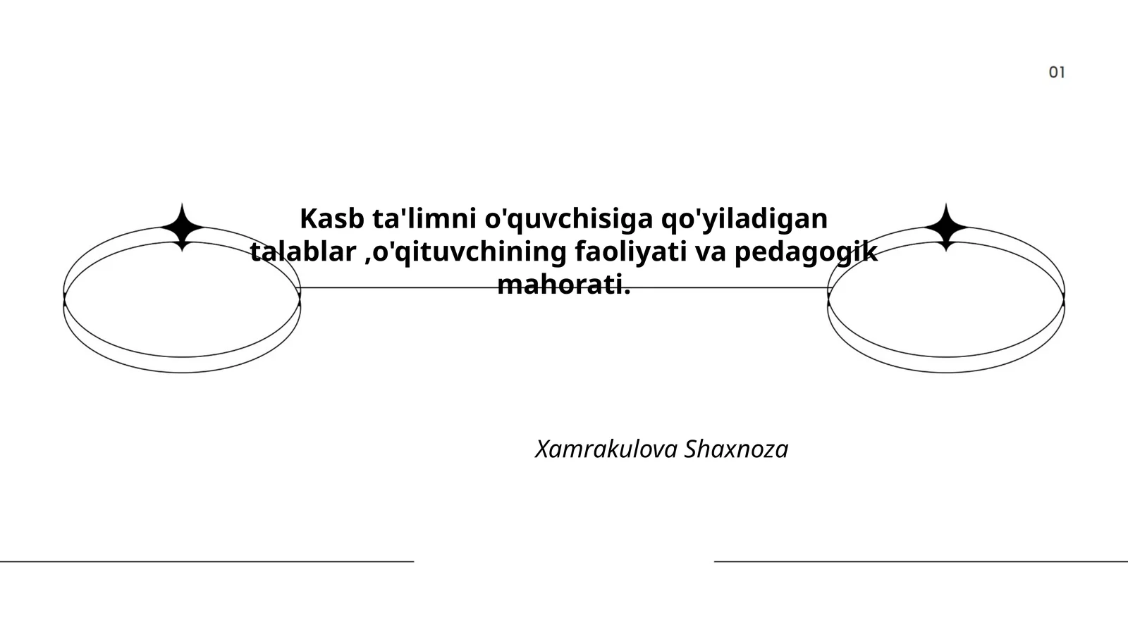 Kasb ta'limni o'quvchisiga qo'yiladigan talablar,o'qituvchining faoliyati va pedagogik mahorati