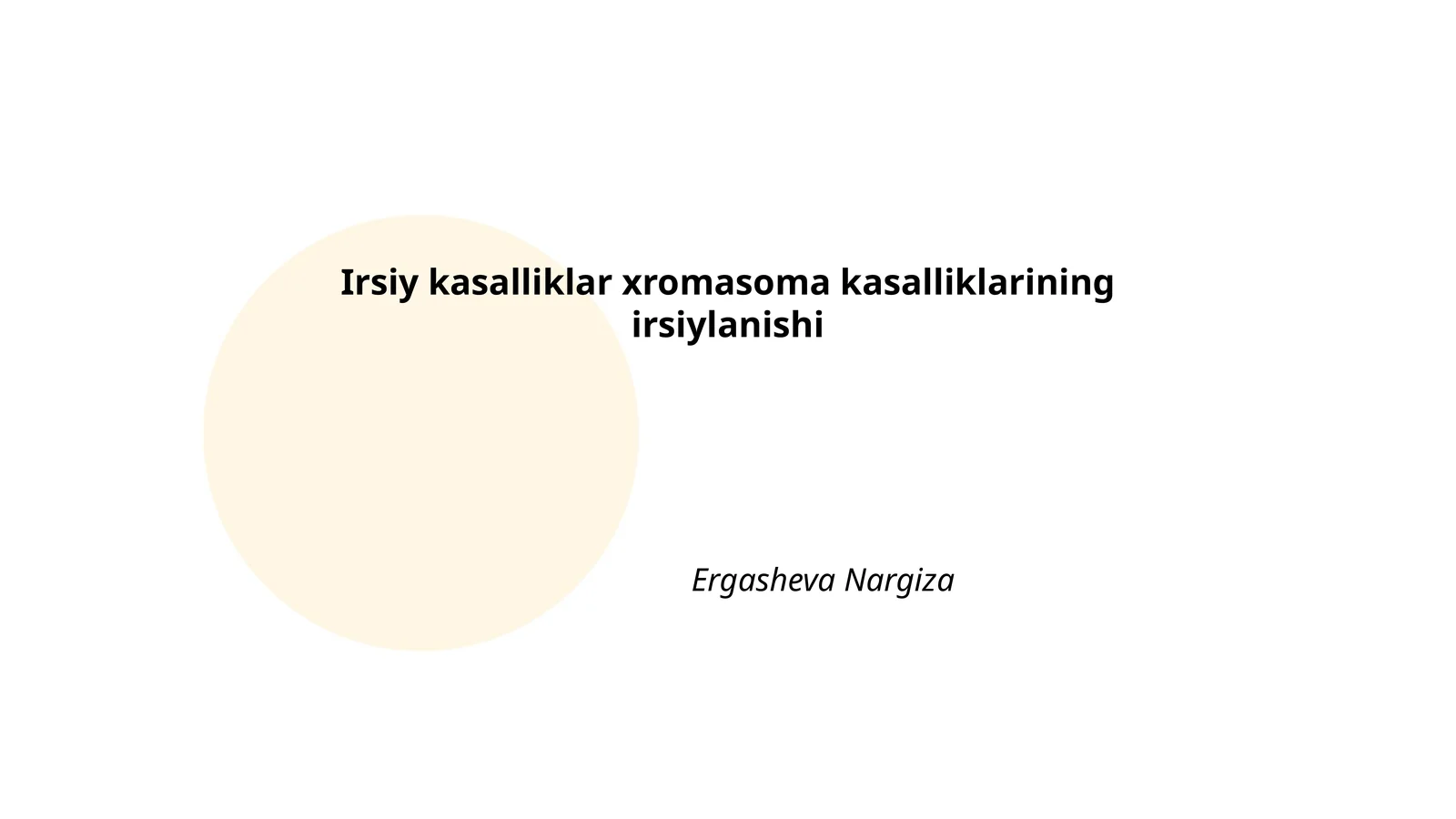 Irsiy kasalliklar xromasoma kasalliklarining irsiylanishi