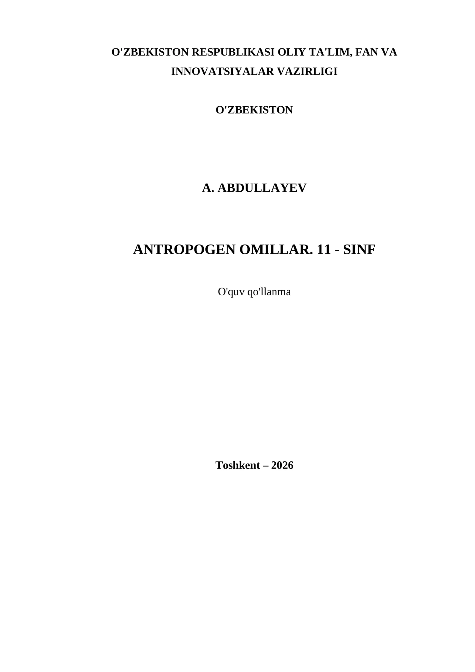 ANTROPOGEN OMILLAR. 11 - SINF