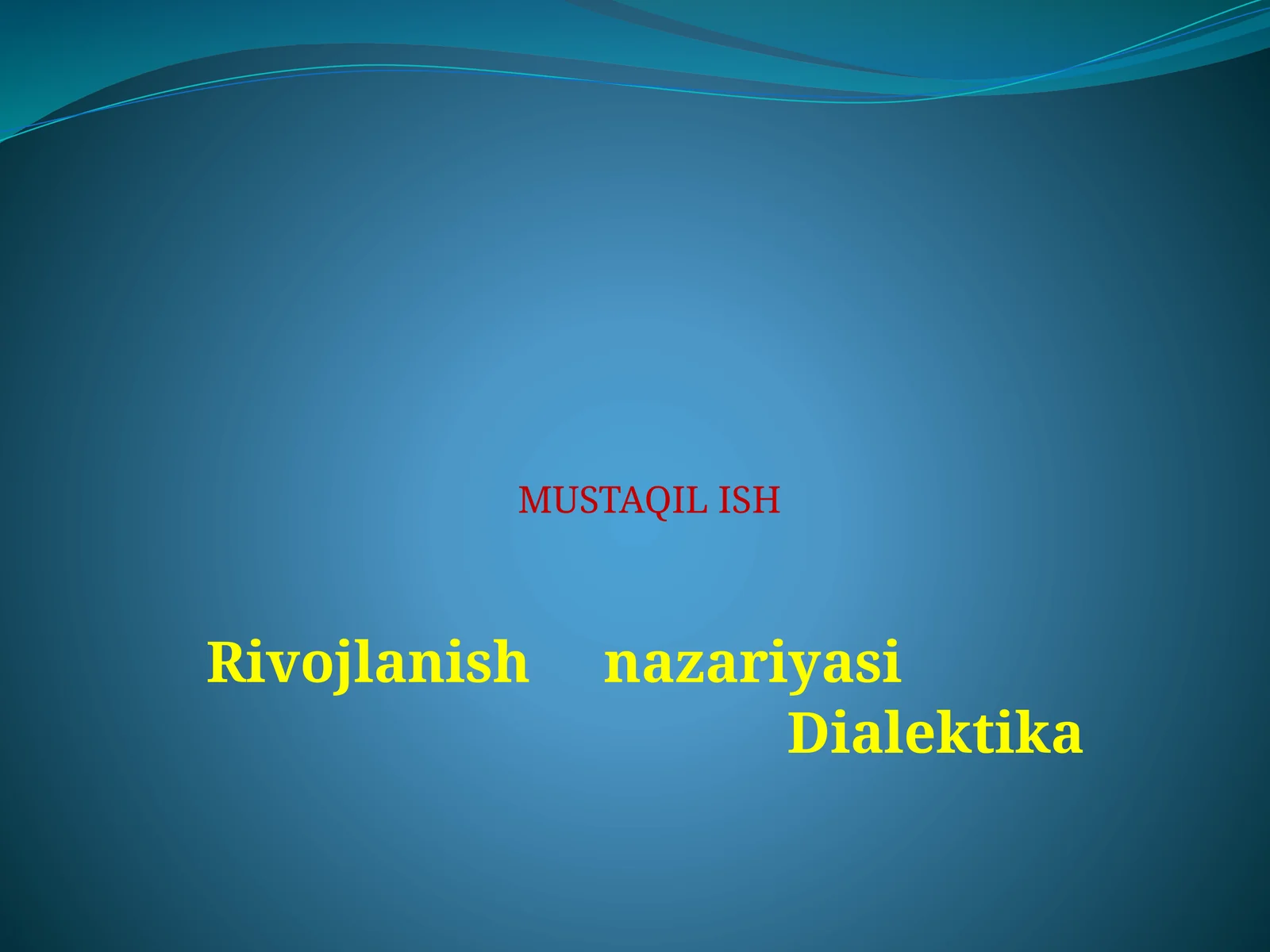 Rivojlanish nazariyasi