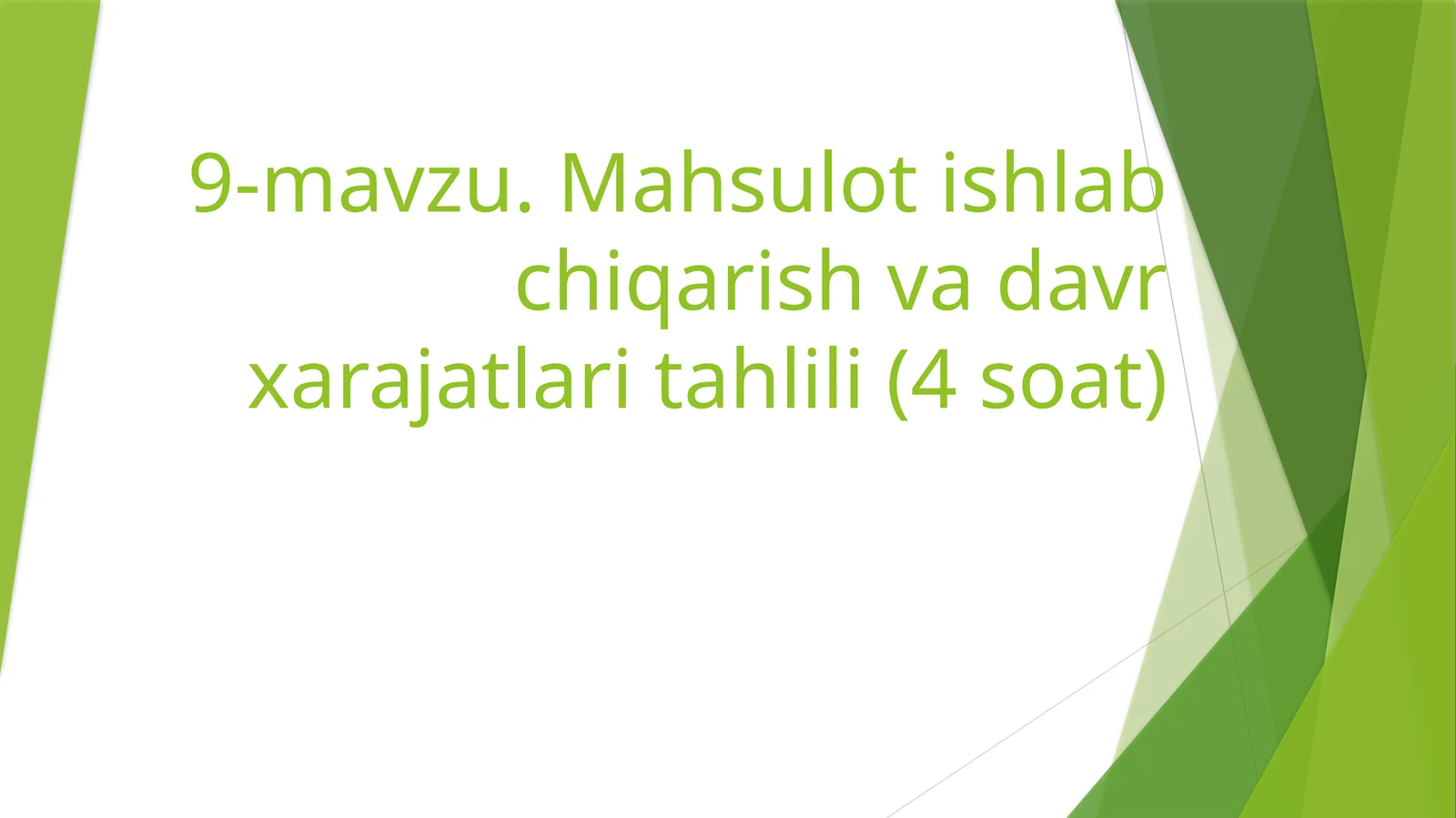 Mahsulot ishlab chiqarish va davr xarajatlari tahlili
