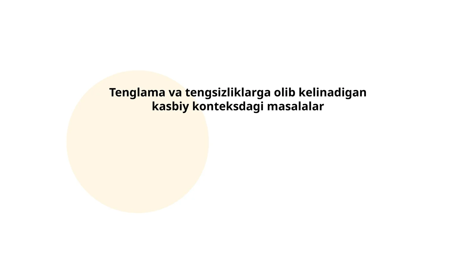 Tenglamalar yordamida moliyaviy hisob-kitoblar