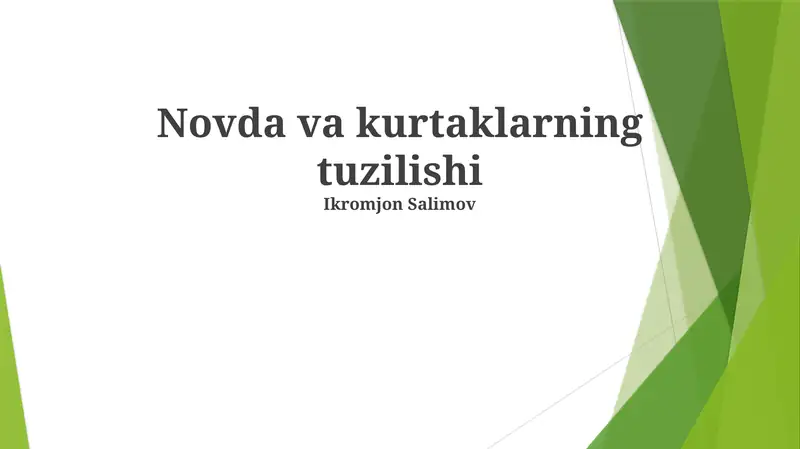 Novda va kurtaklarning tuzilishi