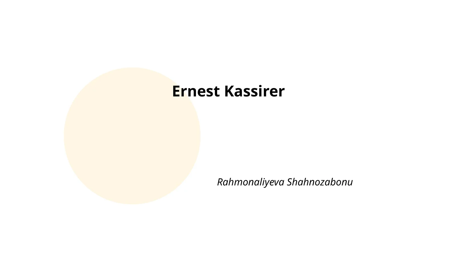 Ernst Kassirer va simvolik ong