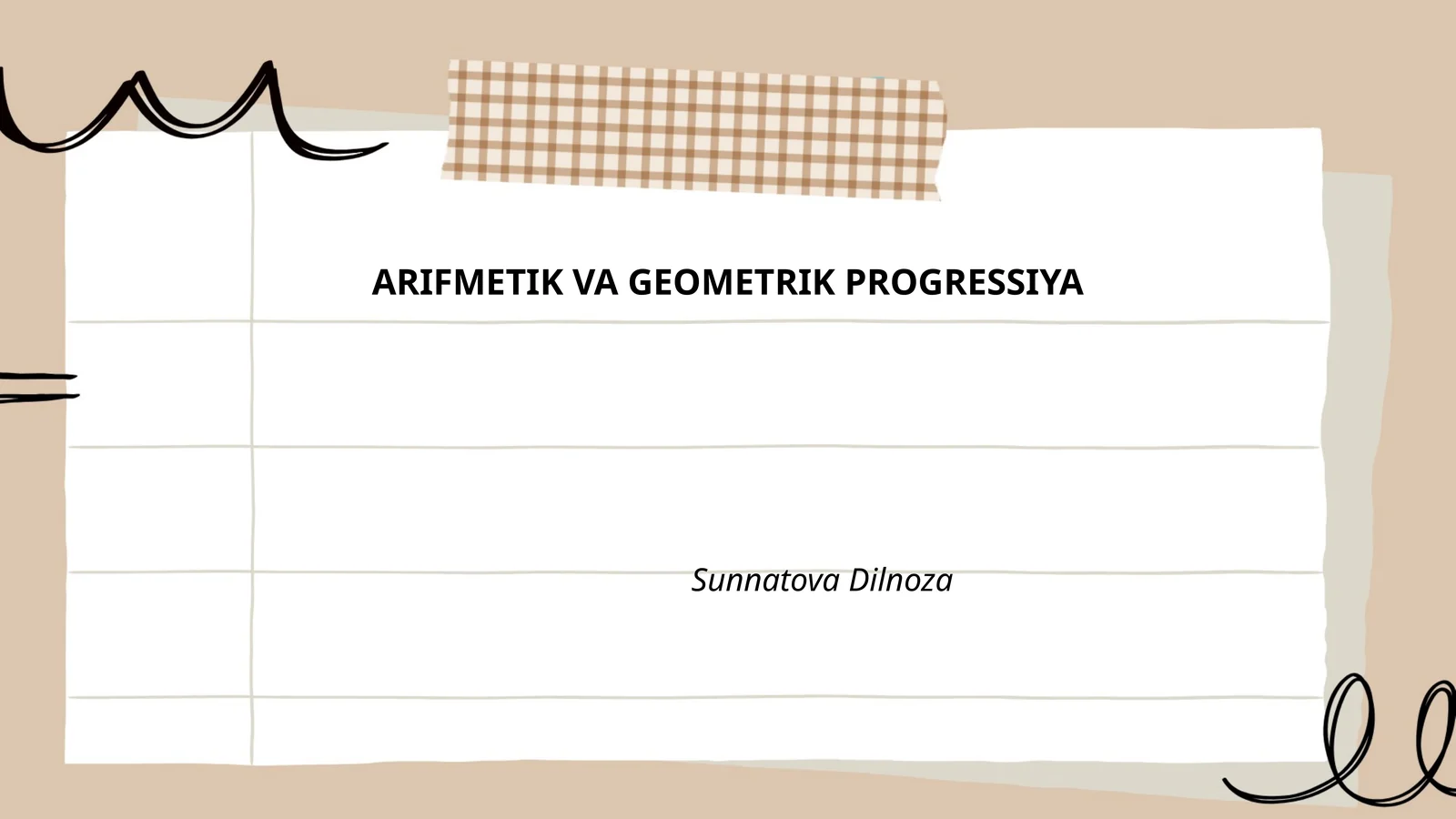 ARIFMETIK VA GEOMETRIK PROGRESSIYA