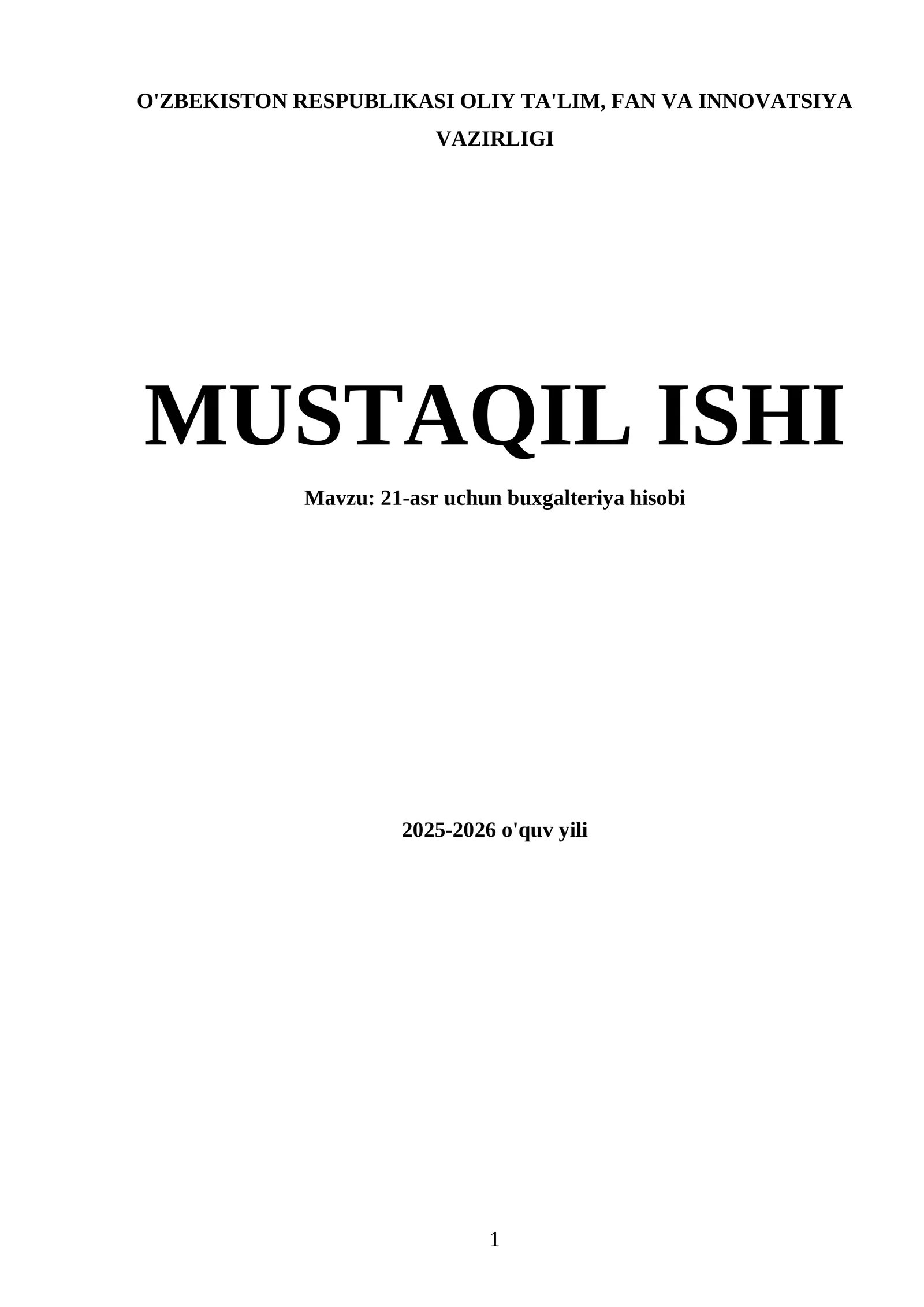 21-asr uchun buxgalteriya hisobi