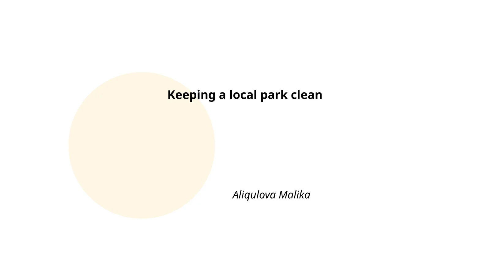 Keeping a local park clean