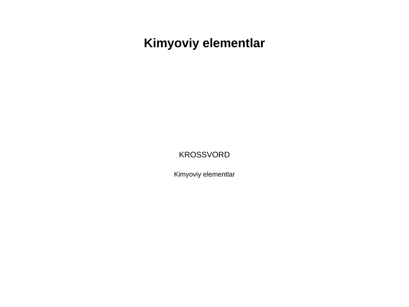 Kimyoviy elementlar