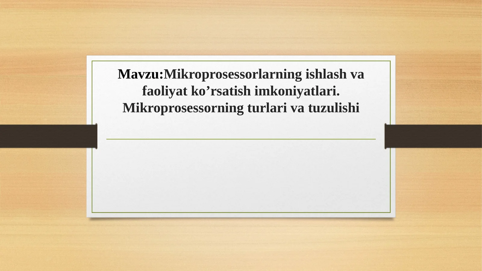 Mikroprosessorlarning ishlash va faoliyat ko’rsatish imkoniyatlari. Mikroprosessorning turlari va tuzulishi