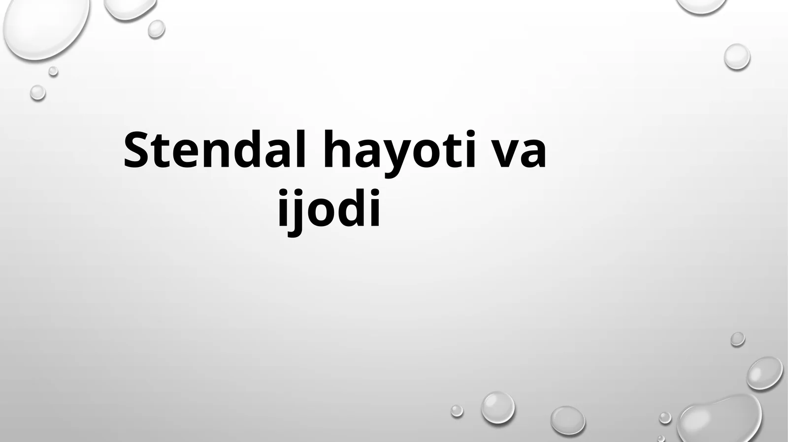 Stendal hayoti va ijodi