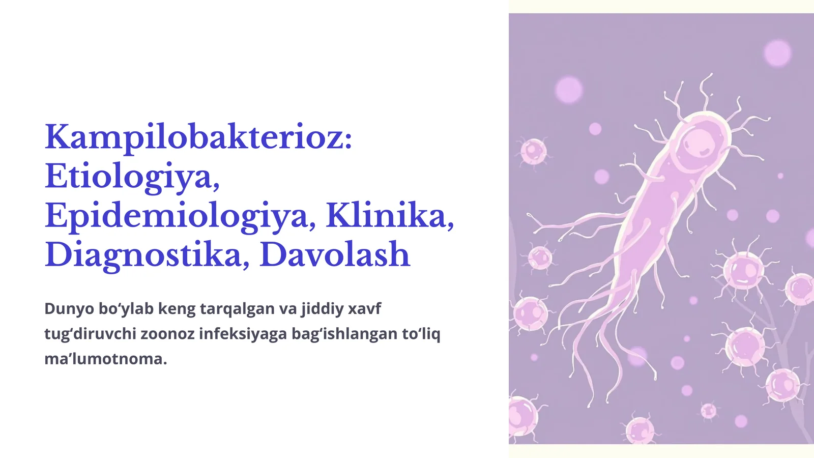 Kampilobakterioz: Etiologiya, Epidemiologiya, Klinika, Diagnostika, Davolash
