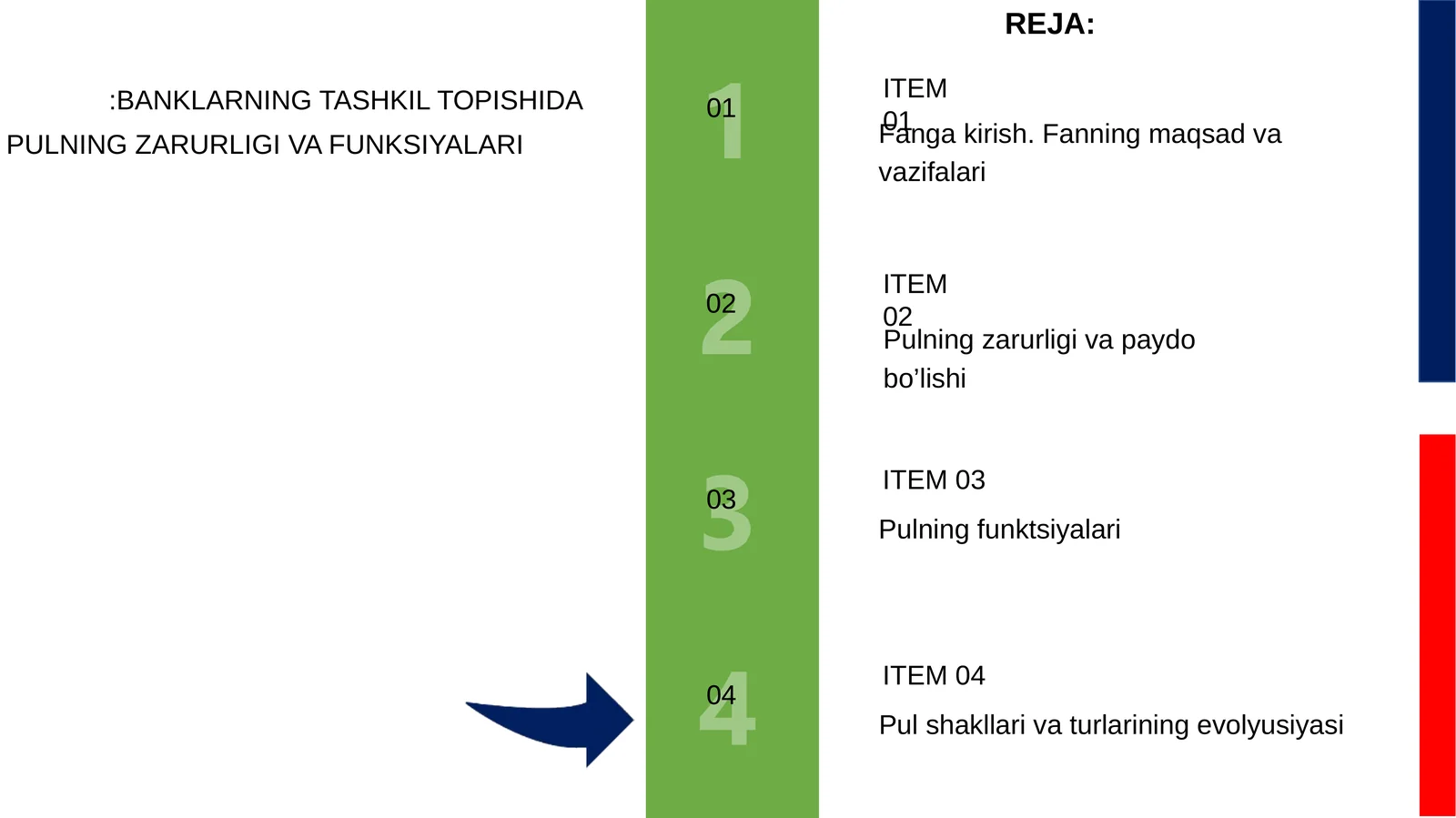 BANKLARNING TASHKIL TOPISHIDA PULNING ZARURLIGI VA FUNKSIYALARI