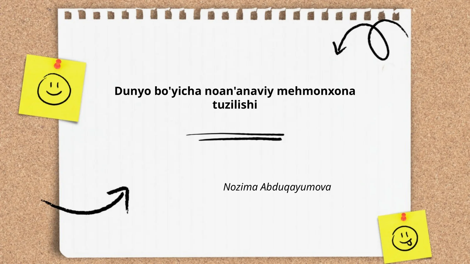Dunyo bo'yicha noan'anaviy mehmonxona tuzilishi