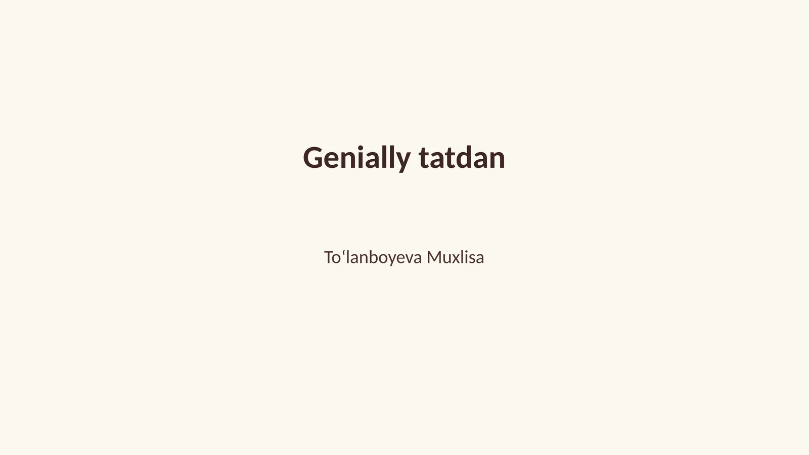 Genially tatdan
