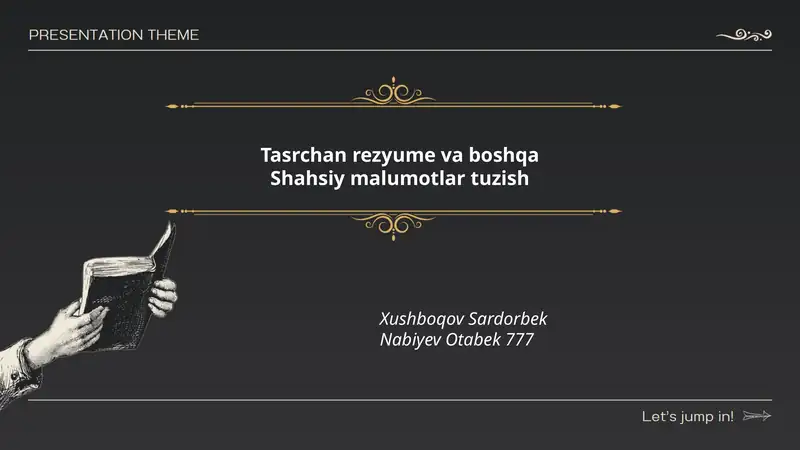 Rezyume tuzish qo'llanma