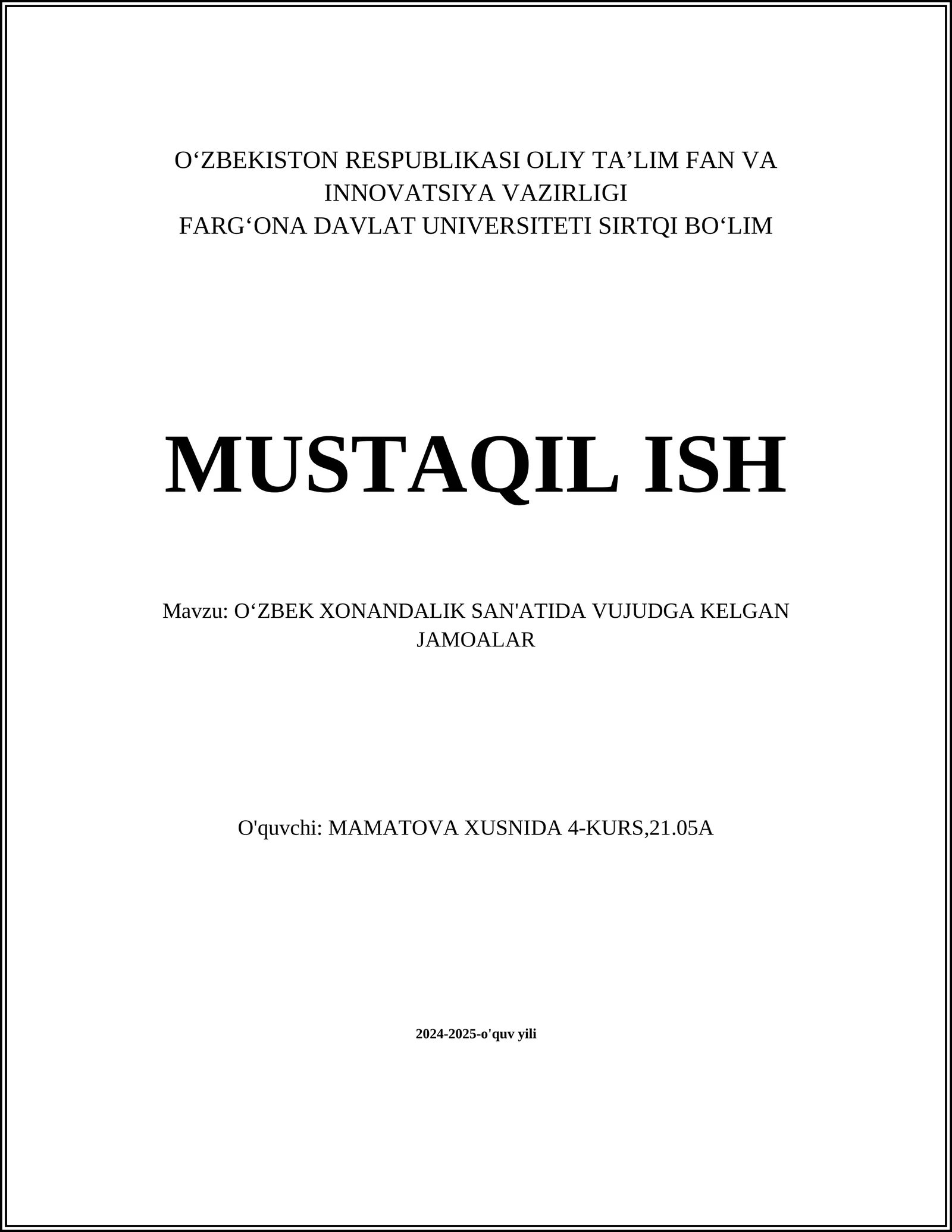 Oʻzbek Xonandalik San'atida Vujudga Kelgan Jamoalar