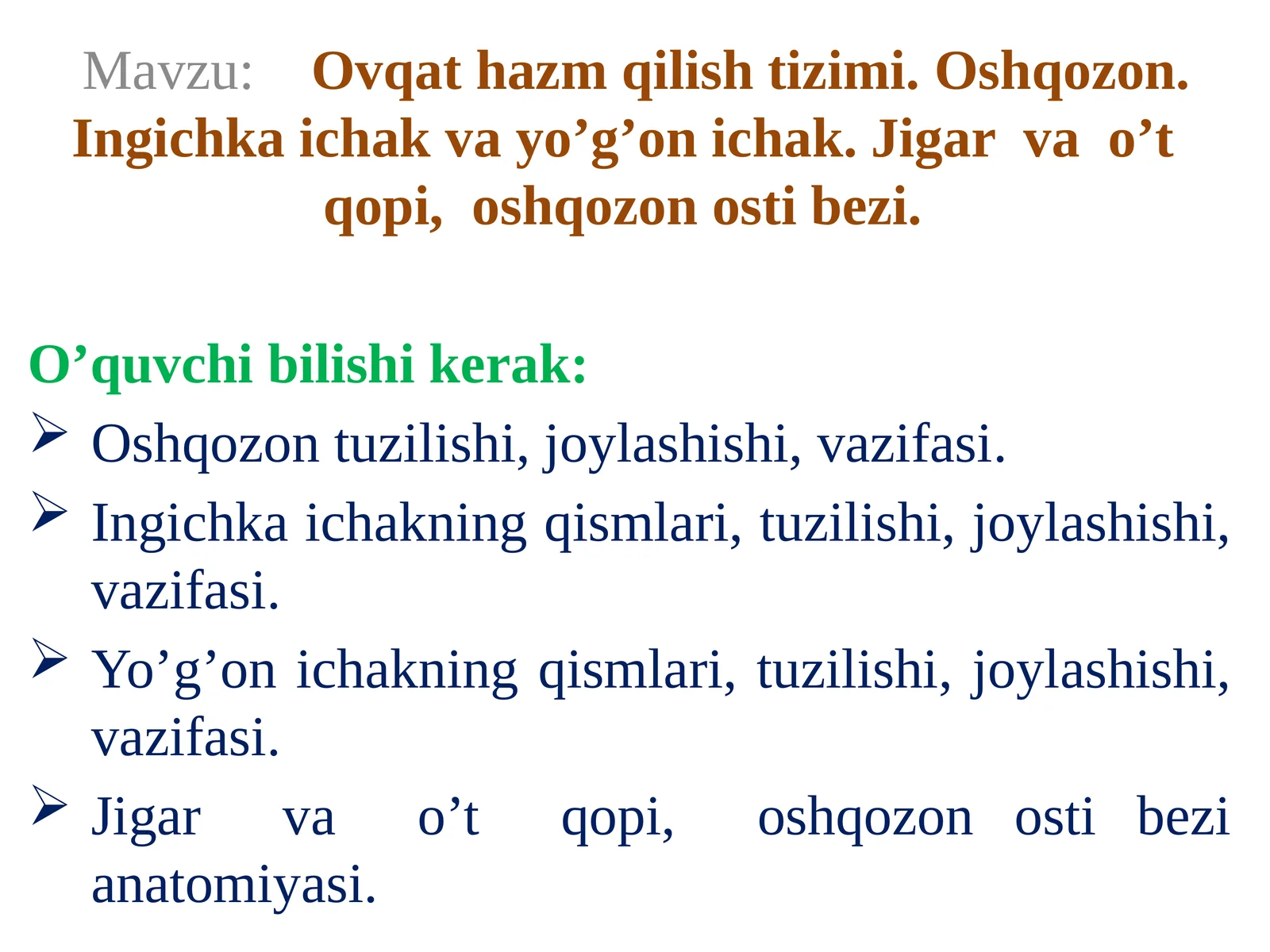 Ovqat hazm qilish tizimi