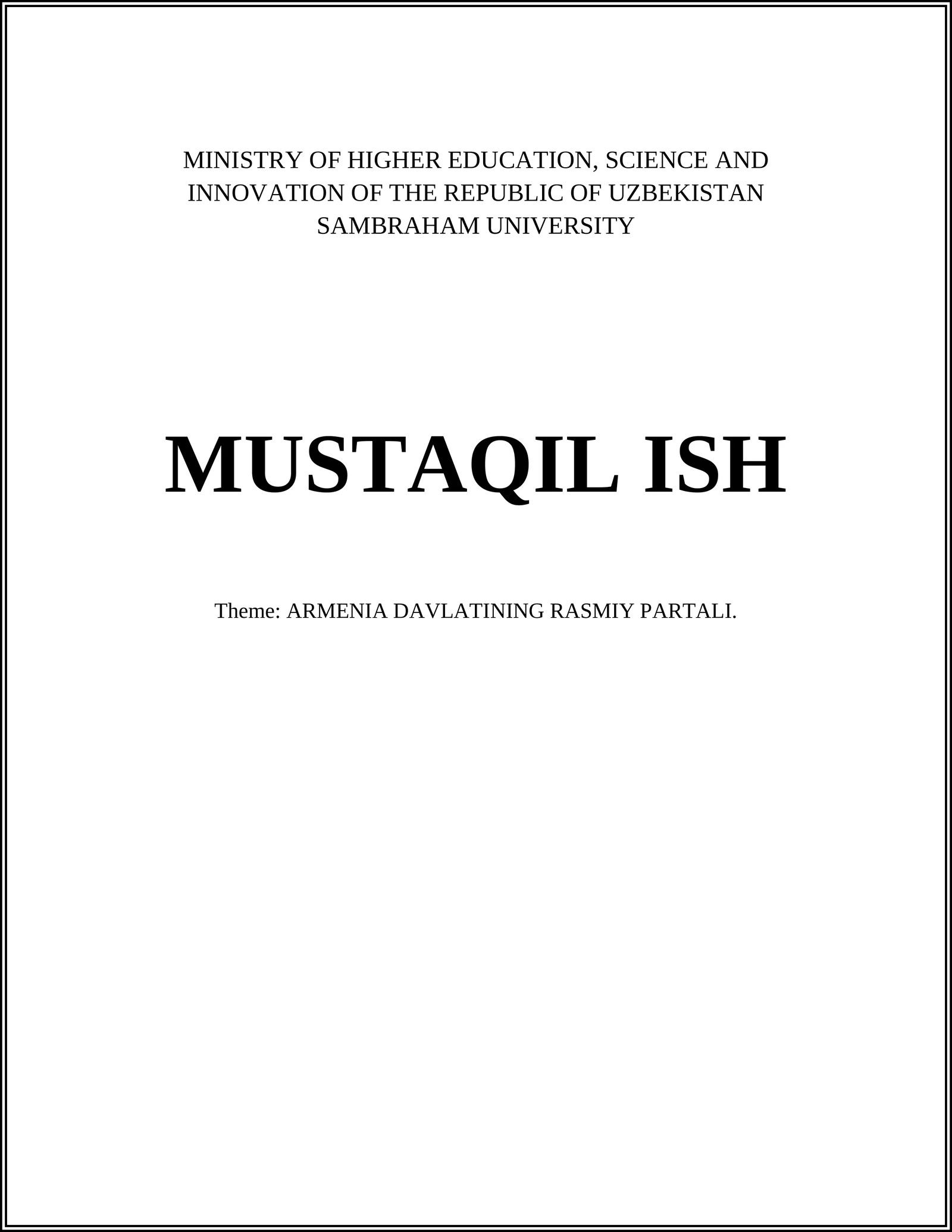 ARMENIA DAVLATINING RASMIY PARTALI