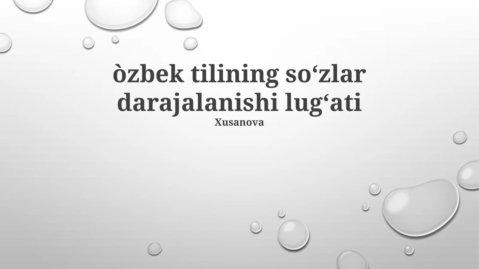Òzbek tilining so‘zlar darajalanishi lug‘ati