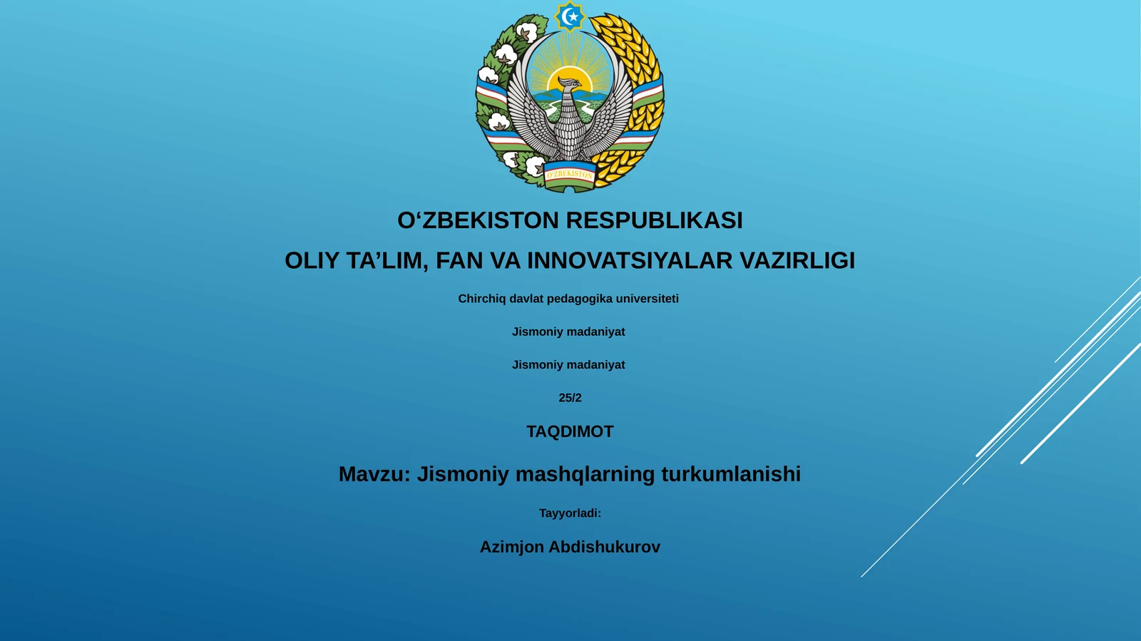 Jismoniy mashqlarning turkumlanishi