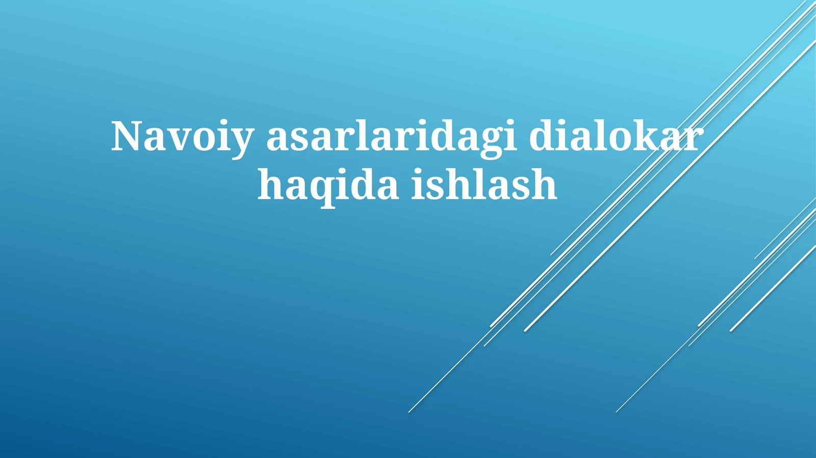 Navoiy asarlaridagi dialoglarning tilviy xususiyatlari