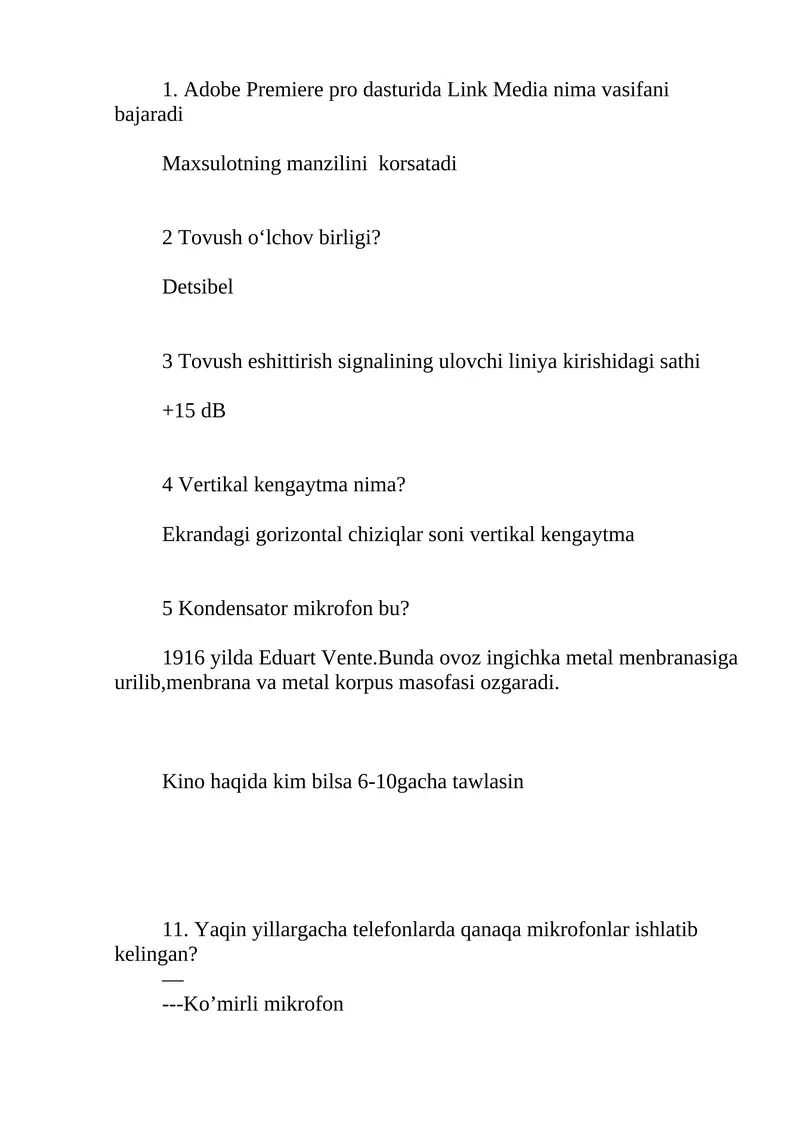 Adobe Premiere pro dasturida Link Media nima vasifani bajaradi