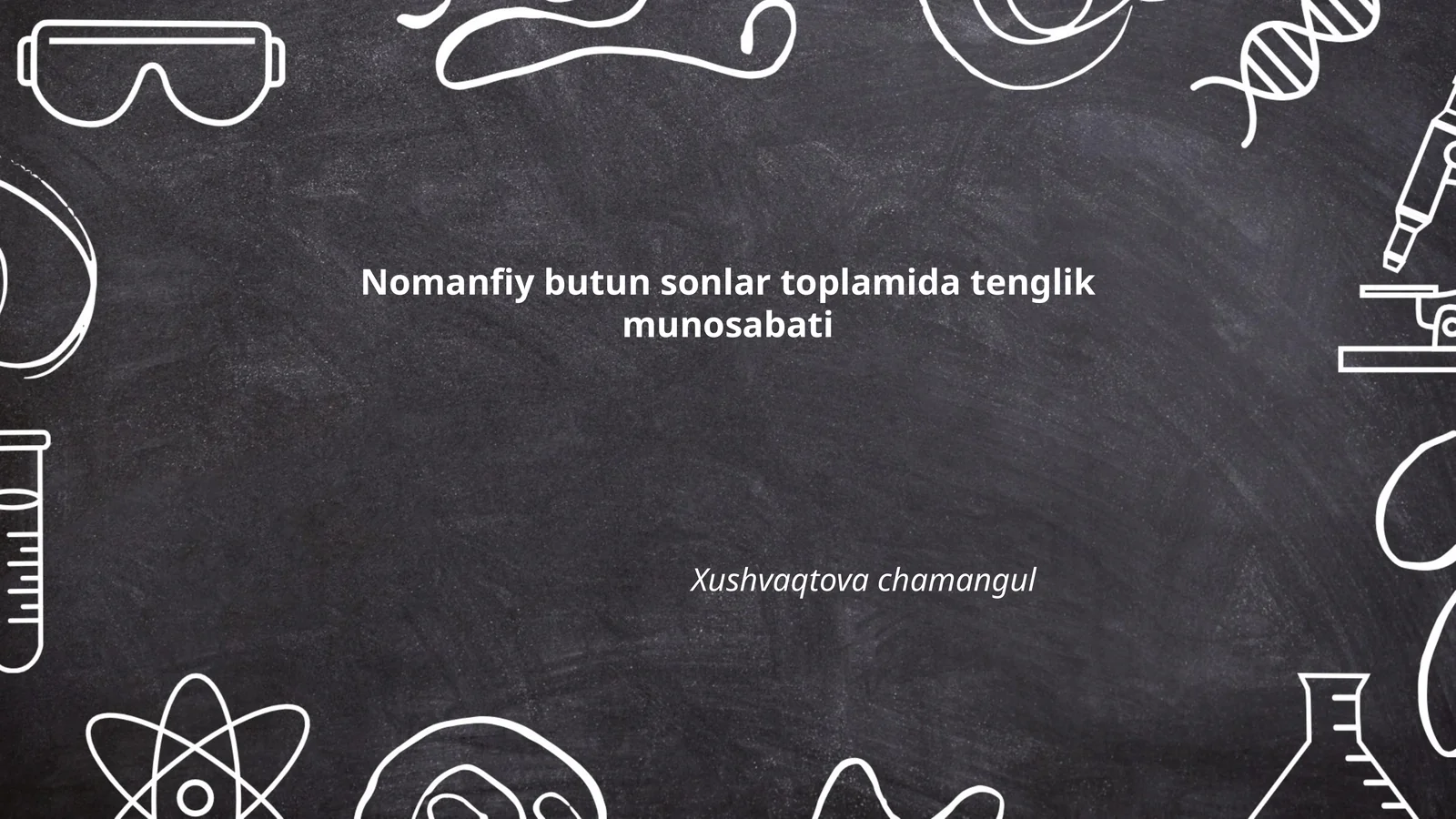 Nomanfiy butun sonlar toplamida tenglik munosabati