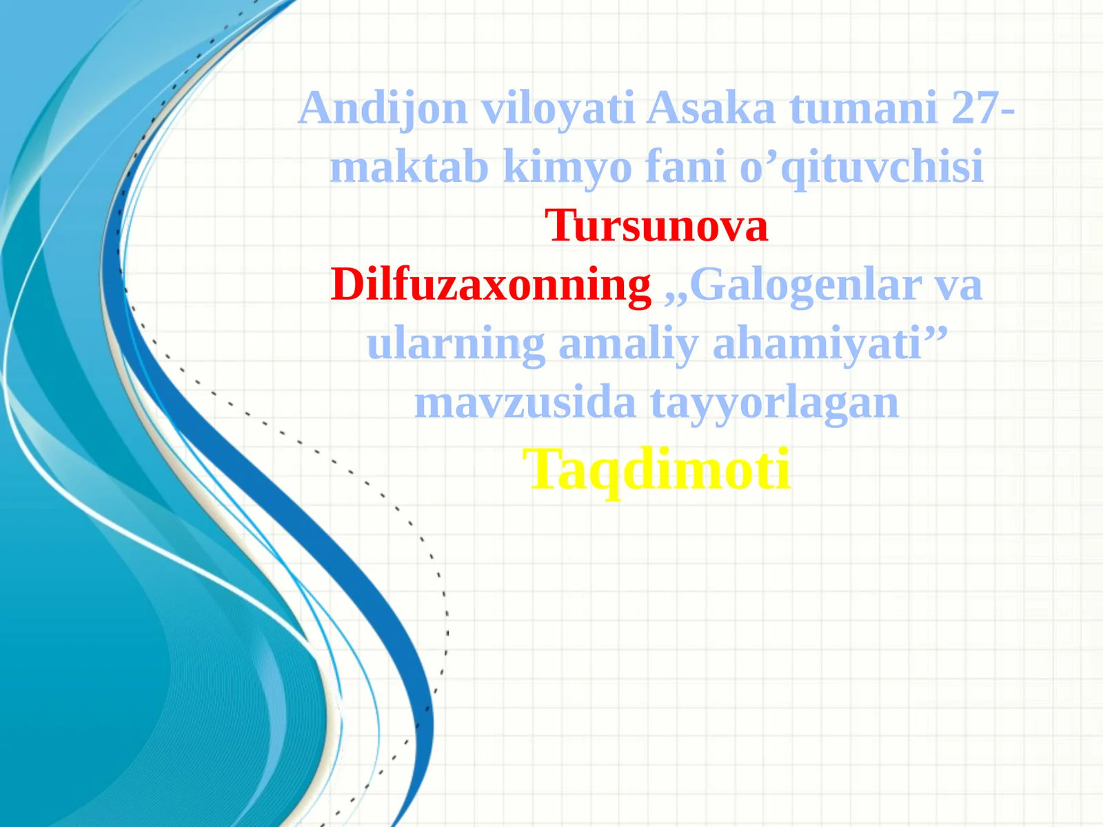 8-sinf Kimyo fanidan Gallogenlar va ularning amaliy ahamiyati dars taqdimoti