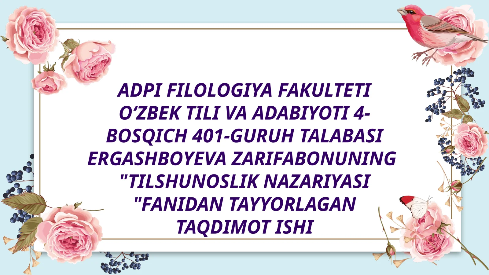 TILSHUNOSLIKNAZARIYASI"FANIDANTAYYORLAGANTAQDIMOTISHI
