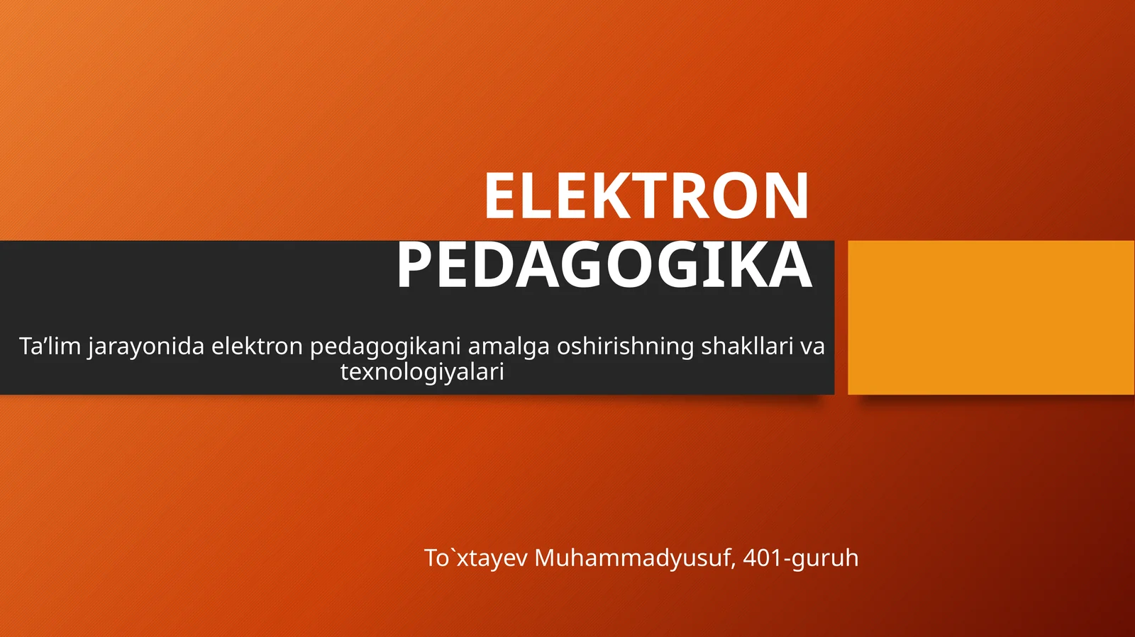 Elektron Pedagogika