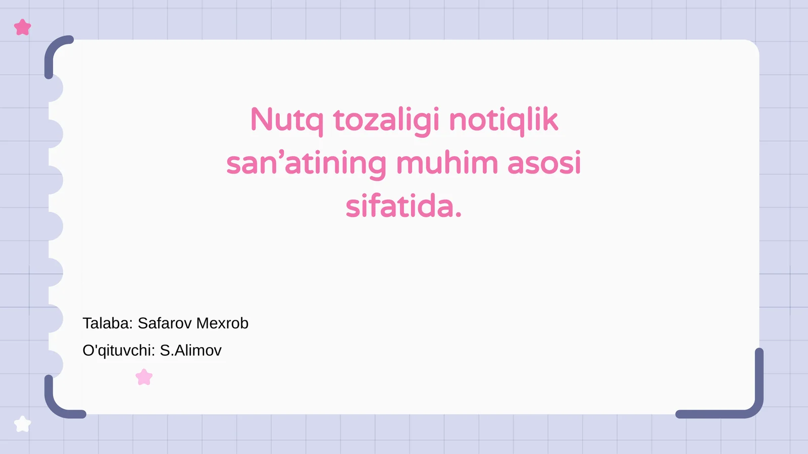 Nutq tozaligi notiqlik san’ati