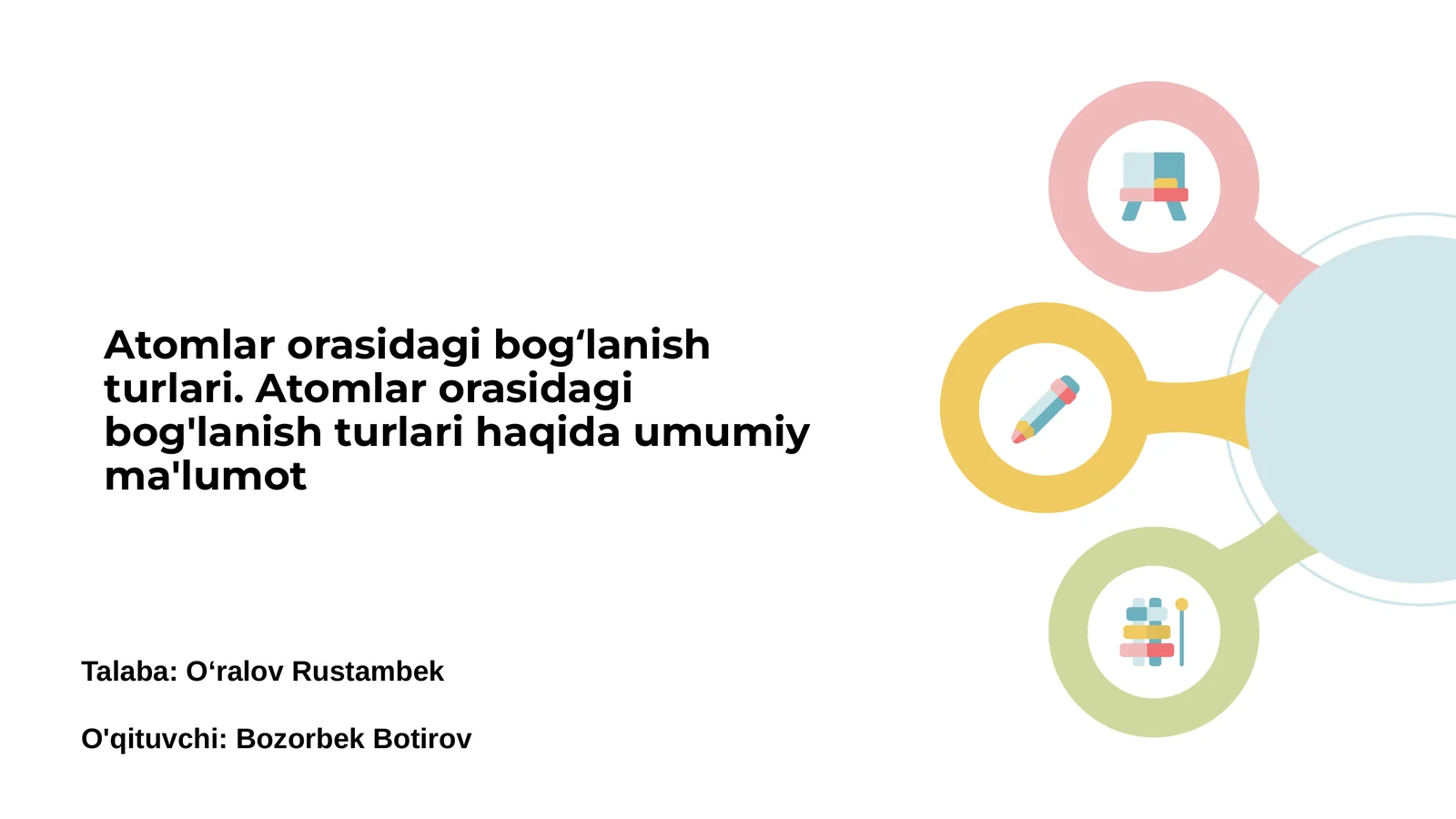 Atomlar orasidagi bogʻlanish turlari