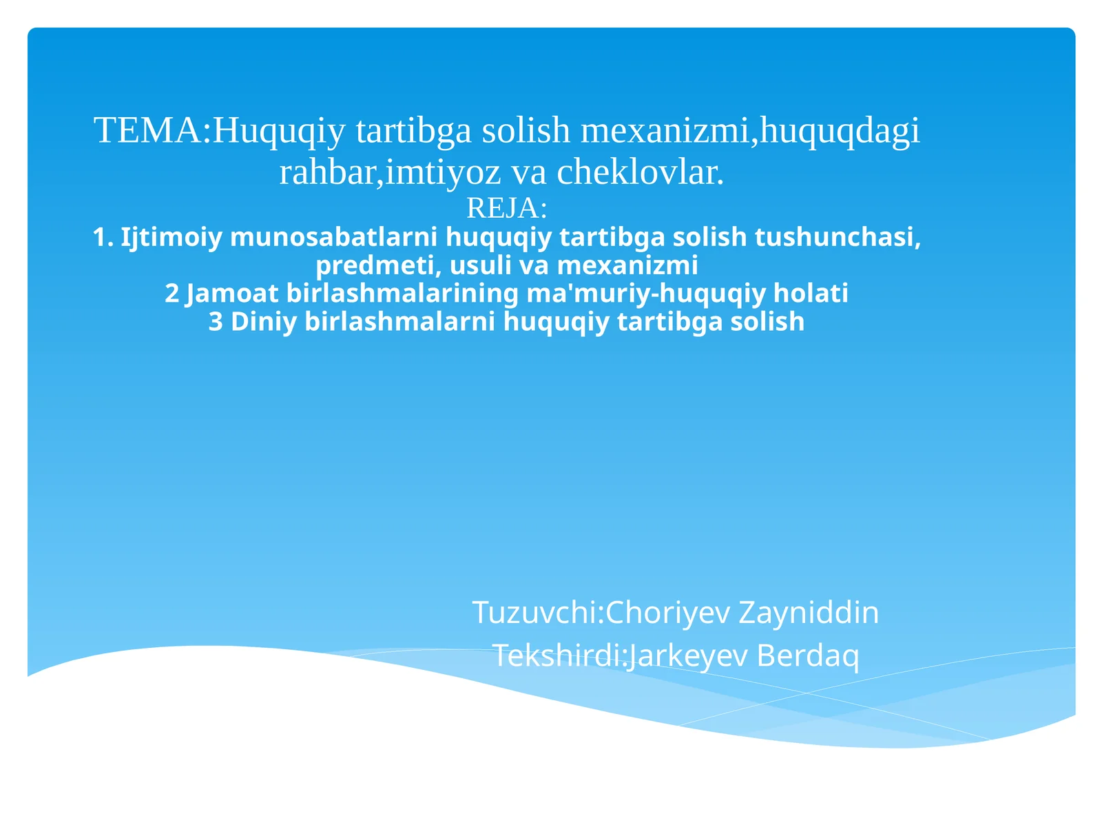 Huquqiy tartibga solish mexanizmi