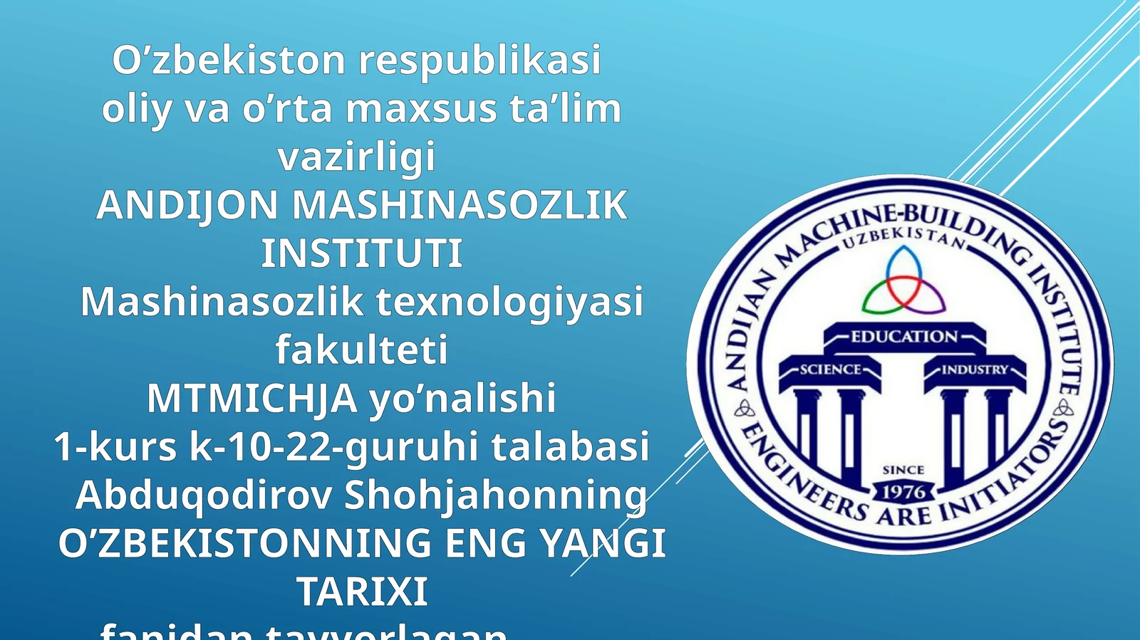 O’ZBEKISTON RESPUBLIKASIDA PREZIDENTLIK LAVOZIMI TA’SIS ETILISHI