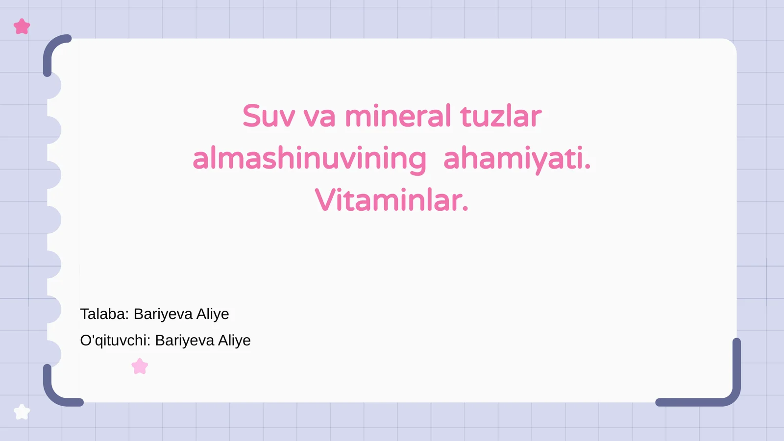 Suv va mineral tuzlar almashinuvi