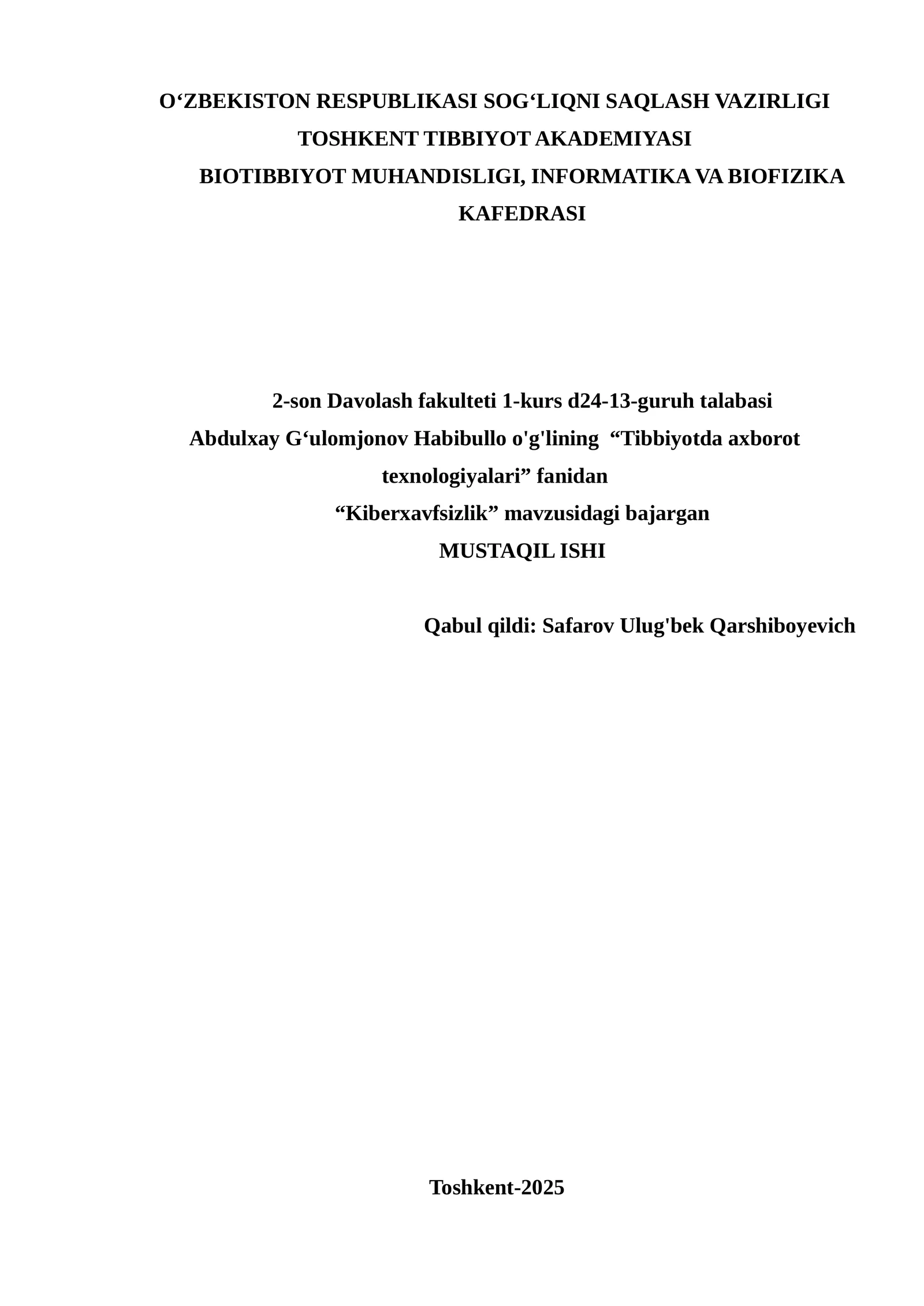 Kiberxavfsizlik