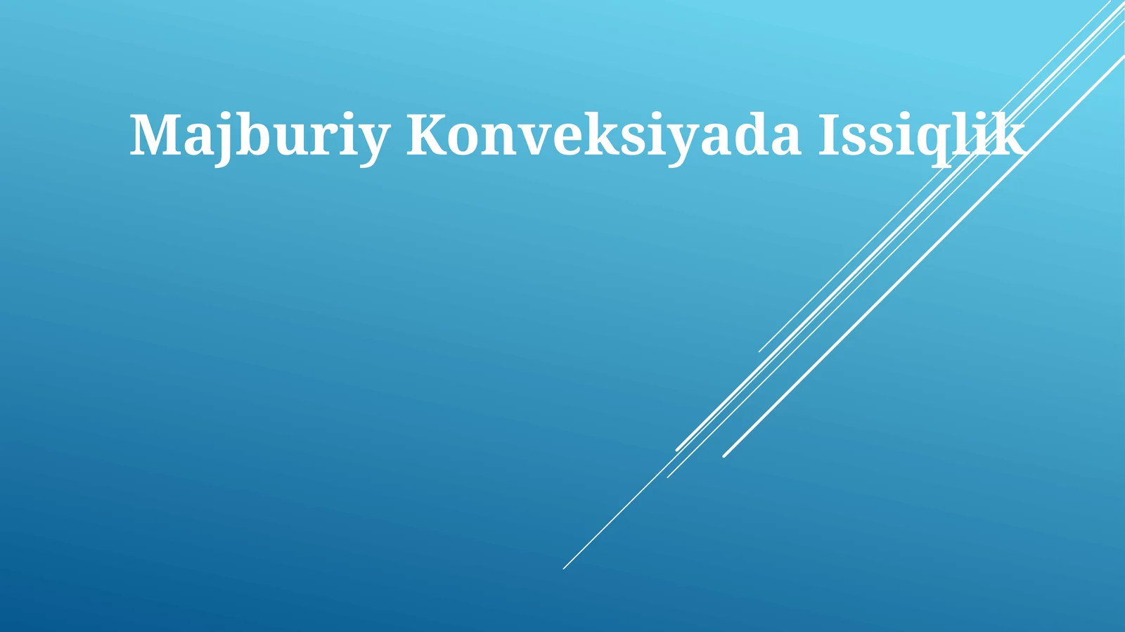 Majburiy Konveksiyada Issiqlik