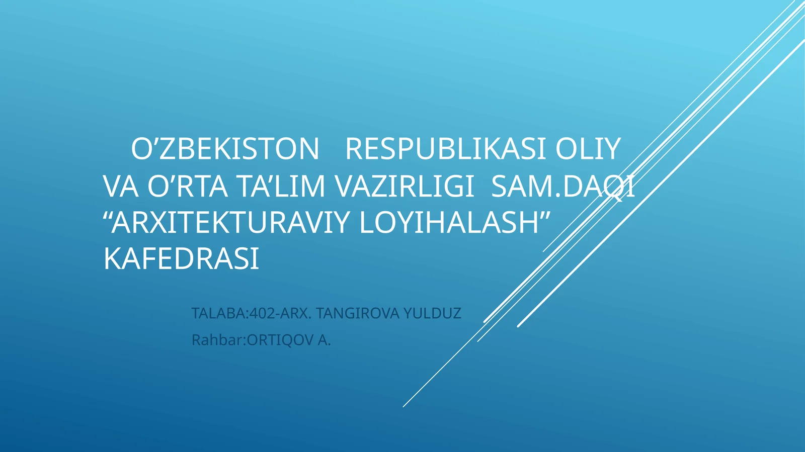 9 QAVATLI TURAR JOY LOYIHASI