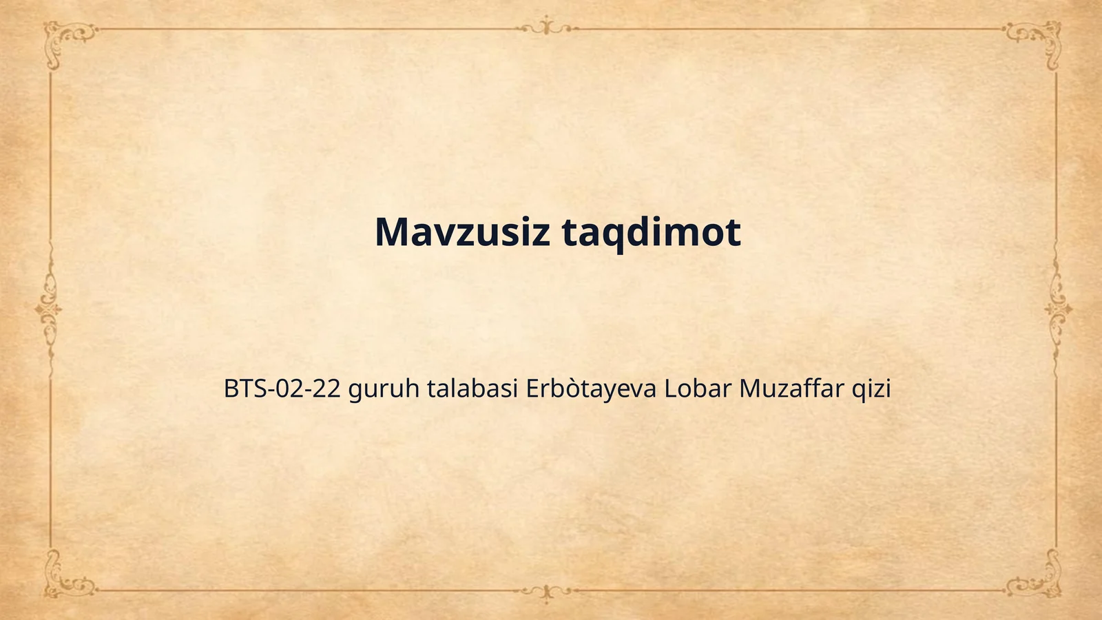 Mavzusiz taqdimot