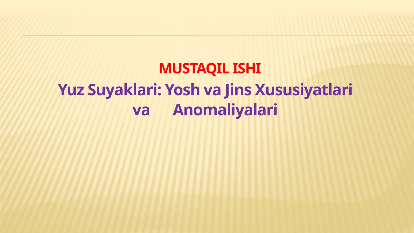 Yuz Suyaklari: Yosh va Jins Xususiyatlari va Anomaliyalari