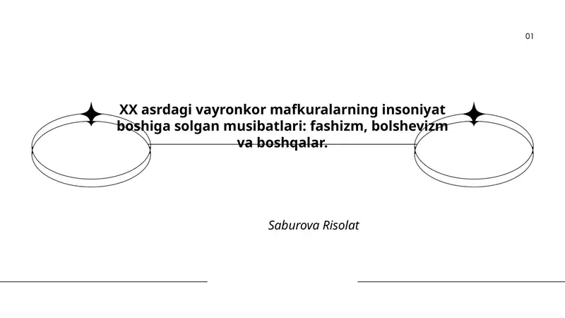 XX asrdagi vayronkor mafkuralarning insoniyat boshiga solgan musibatlari: fashizm, bolshevizm va boshqalar