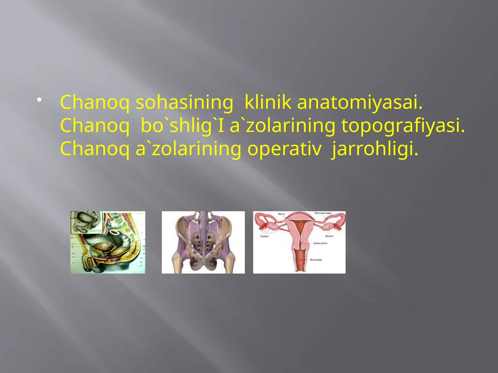 Chanoqsohasining klinika anatomiyasi
