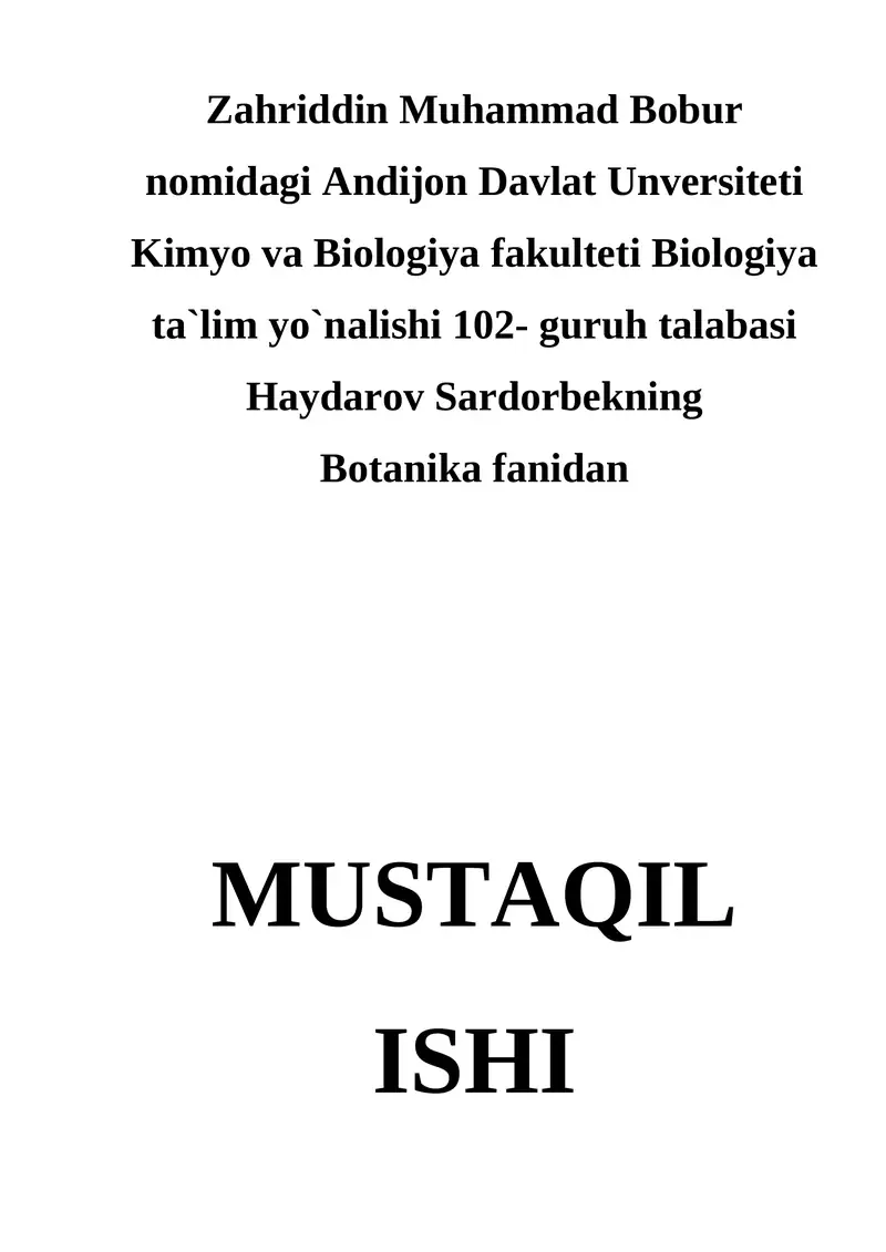 Novdada barglarning joylashishi.  Shu mavzu buyicha kurs ishi